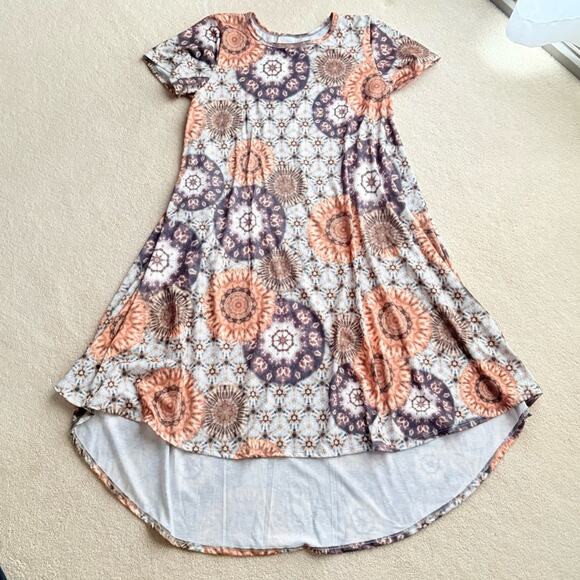 LuLaRoe Dress with Orange and Gray Mandala Pattern size M - Picture 4 of 4